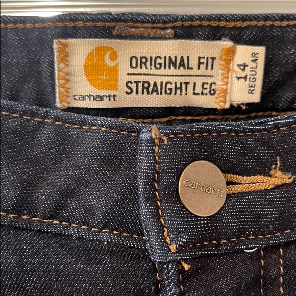 CARHARTT Tall 32” Inseam, 10” High Waist Flannel♨️ Lined Jeans - Picture 6 of 16